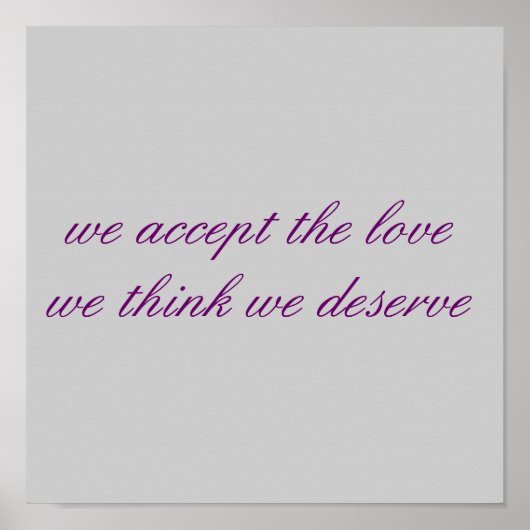 我々は我々が当然の愛考えを受け入れる ポスター (正面)