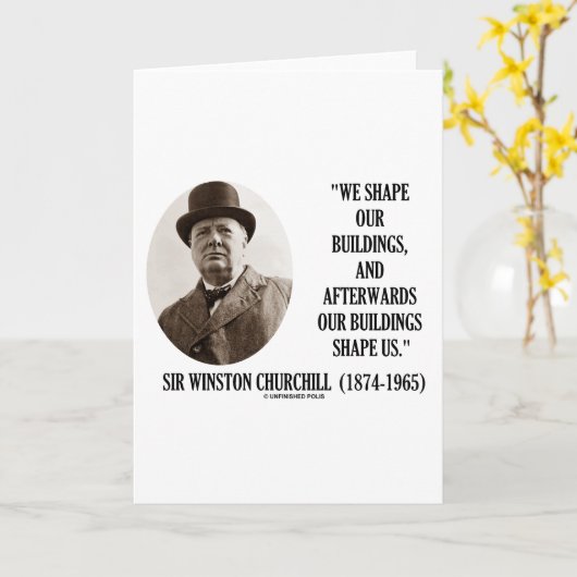 我々は我々の建物を形成する(ウィンストンチャーチル引用文) カード (黄色い花)