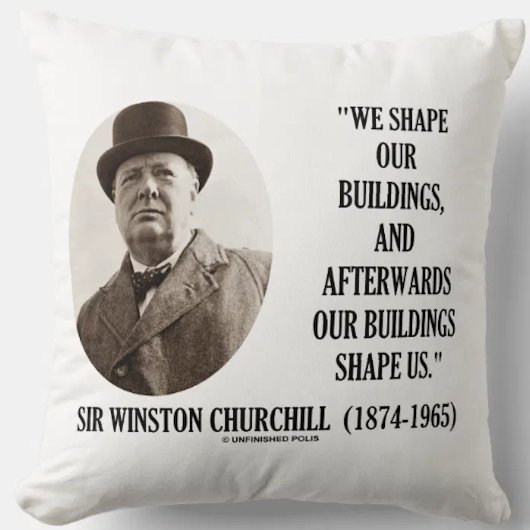 我々は我々の建物ウィンストンチャーチル引用文 クッション