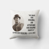 我々は我々の建物ウィンストンチャーチル引用文 クッション (裏面)