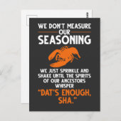 我々は我々の調味料クロウフィッシュ引用文を測定しない ポストカード (正面/裏面)