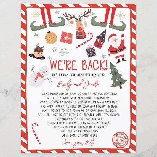 我々は戻る小妖精や小人到着レター小人クリスマス (正面)