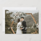 我々は手書きのミニマル写真を駆け落とした 案内状 (正面)