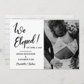 我々は手書きカジュアルの写結婚真を駆け落ちた 案内状 (正面/裏面)