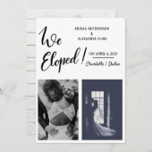 我々は手書きカジュアルの結婚二つの写真を駆け落とした 案内状 (正面/裏面)