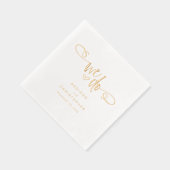 我々は手書きスクリプト結婚の金ゴールドを行う 箔ナプキン (右)