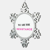 我々は抵抗ピンク スノーフレークピューターオーナメント (右)