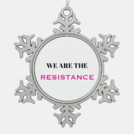 我々は抵抗ピンク スノーフレークピューターオーナメント