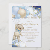 我々は抽象芸術ブルー金ゴールドを待つ 招待状 (正面)