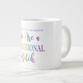 我々は振動マッチ虹の文字 おもしろい ジャンボコーヒーマグカップ (正面右)