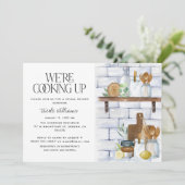 我々は料理アップ水カラー引用文ブライダルシャワー 招待状 (スタンド正面)
