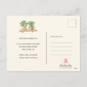 我々は新しいアドレスかわいいぼほ水の色の植物 シーズンポストカード (裏面)