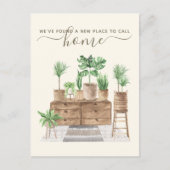 我々は新しいアドレスかわいいぼほ水の色の植物 シーズンポストカード (正面)