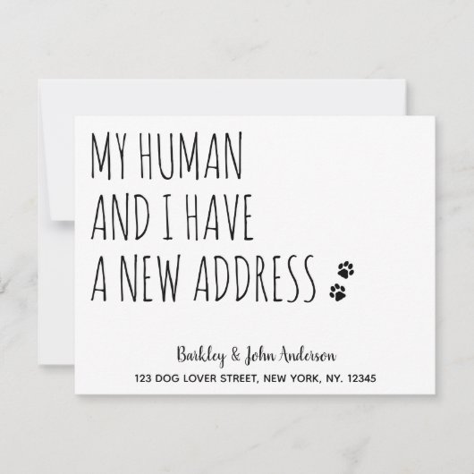 我々は新しいアドレスを移動した犬のペット移動 案内状 (正面)