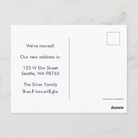 我々は新しいホームピンクガーデンエキゾチックなパーム移動 ポストカード (裏面)