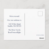 我々は新しいホームブルーガーデンボタニカルムービング移動 ポストカード (裏面)