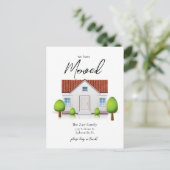 我々は新しいホームミニマルシンプルリストマグネットを移動した ポストカード (スタンド正面)