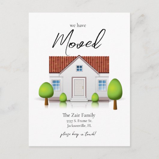 我々は新しいホームミニマルシンプルリストマグネットを移動した ポストカード (正面)