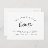 我々は新しい家のタイポグラフィを構築しシンプルた 案内ポストカード (正面/裏面)