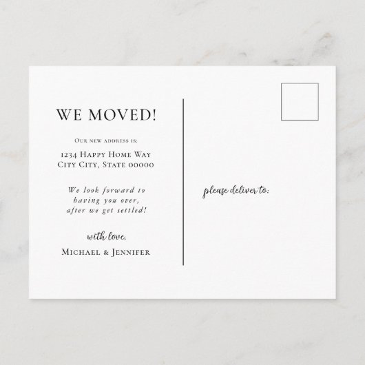 我々は新しい家のタイポグラフィを構築しシンプルた 案内ポストカード (裏面)