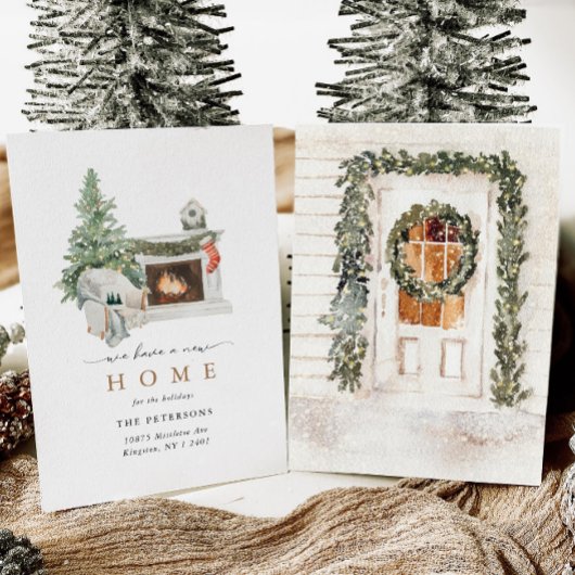 我々は新しい家の冬の動く発表を持っている 案内状