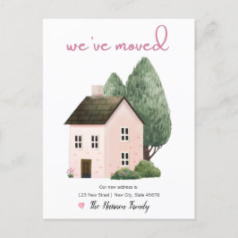 我々は新しい家庭告知ポストカードを移動しました ポストカード