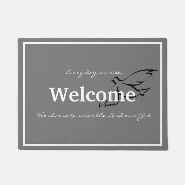 我々は日々上昇し、サービスを選ぶ ドアマット (正面)