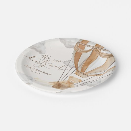 我々は日焼けベビーシャワーを待つことができる ペーパープレート (アングル)