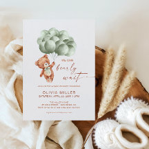 我々は早くセージ緑のクマ赤ちゃんシャワー待つことができる