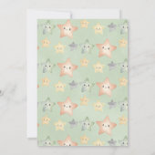 我々は早くセージ緑の赤ちゃんシャワーを待つことができる 招待状 (裏面)