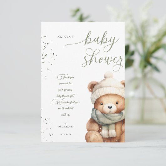 我々は早くセージ赤ちゃんシャワーを待つことができる サンキューカード (スタンド正面)