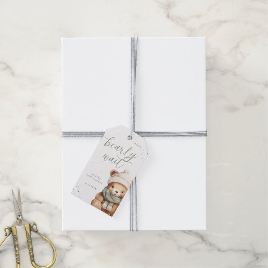 我々は早くセージ赤ちゃんシャワーギフトラベルを待つ ギフトタグ (より糸付き)