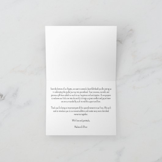 我々は早く待つの折りカスタム畳まれたサンキューカード サンキューカード (内部)