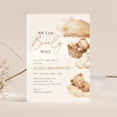 我々は明らかにニュートラルテディベア赤ちゃんシャワーを待つことができる 招待状