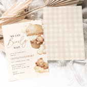 我々は明らかにニュートラルテディベア赤ちゃんシャワーを待つことができる 招待状