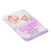 我々は明らかにピンク紫の女の子の赤ちゃんシャワーを待つことができる マグネット (右側)