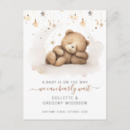 我々は明らかに寝ているベビーベア妊娠を待つことができる 案内ポストカード