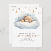 我々は明らかに寝ているベビーベア妊娠を待つことができる 案内ポストカード (正面/裏面)