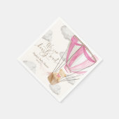 我々は明らかに待つことができますピンクのテディベア赤ちゃんシャワー スタンダードカクテルナプキン (角)