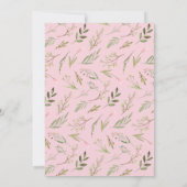 我々は明らかに待つことができますピンクのテディベア赤ちゃんシャワー 招待状 (裏面)