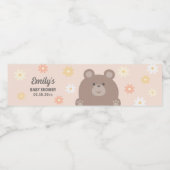 我々は明らかに待つことができますピンクのデイジー女の子の赤ちゃんシャワー ペットボトルラベル (シングルラベル)