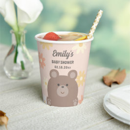 我々は明らかに待つことができますピンクのデイジー女の子の赤ちゃんシャワー 紙コップ