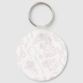 我々は明らかに待つことができますピンクのPoohクマ赤ちゃんシャワー キーホルダー (裏面)