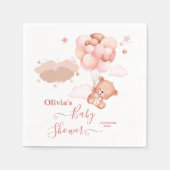我々は明らかに待つことができますピンクのPoohクマ赤ちゃんシャワー スタンダードカクテルナプキン (正面)