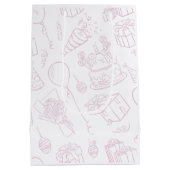 我々は明らかに待つことができますピンクのPoohクマ赤ちゃんシャワー ミディアムペーパーバッグ (裏面)