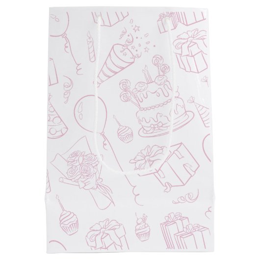 我々は明らかに待つことができますピンクのPoohクマ赤ちゃんシャワー ミディアムペーパーバッグ (裏面)