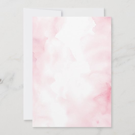 我々は明らかに待つことができますピンクボウベアーガールベイビーシャワー 招待状 (裏面)