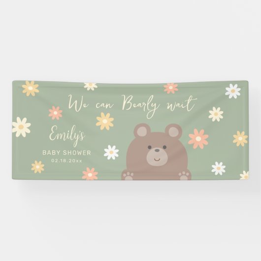 我々は明らかに待つことができるかわいい赤ちゃんシャワー歓迎 横断幕 (横)