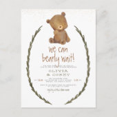 我々は明らかに待つことができる水の色をクマ赤ちゃんシャワー ポストカード (正面)