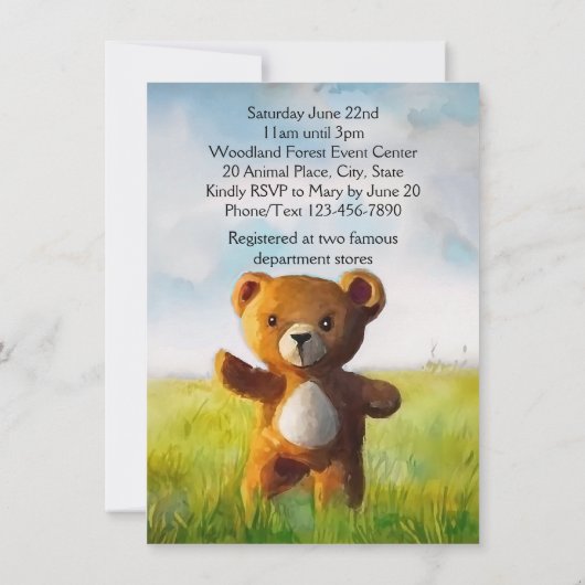 我々は明らかに待つことができる水色の少年の赤ちゃんシャワー 招待状 (裏面)